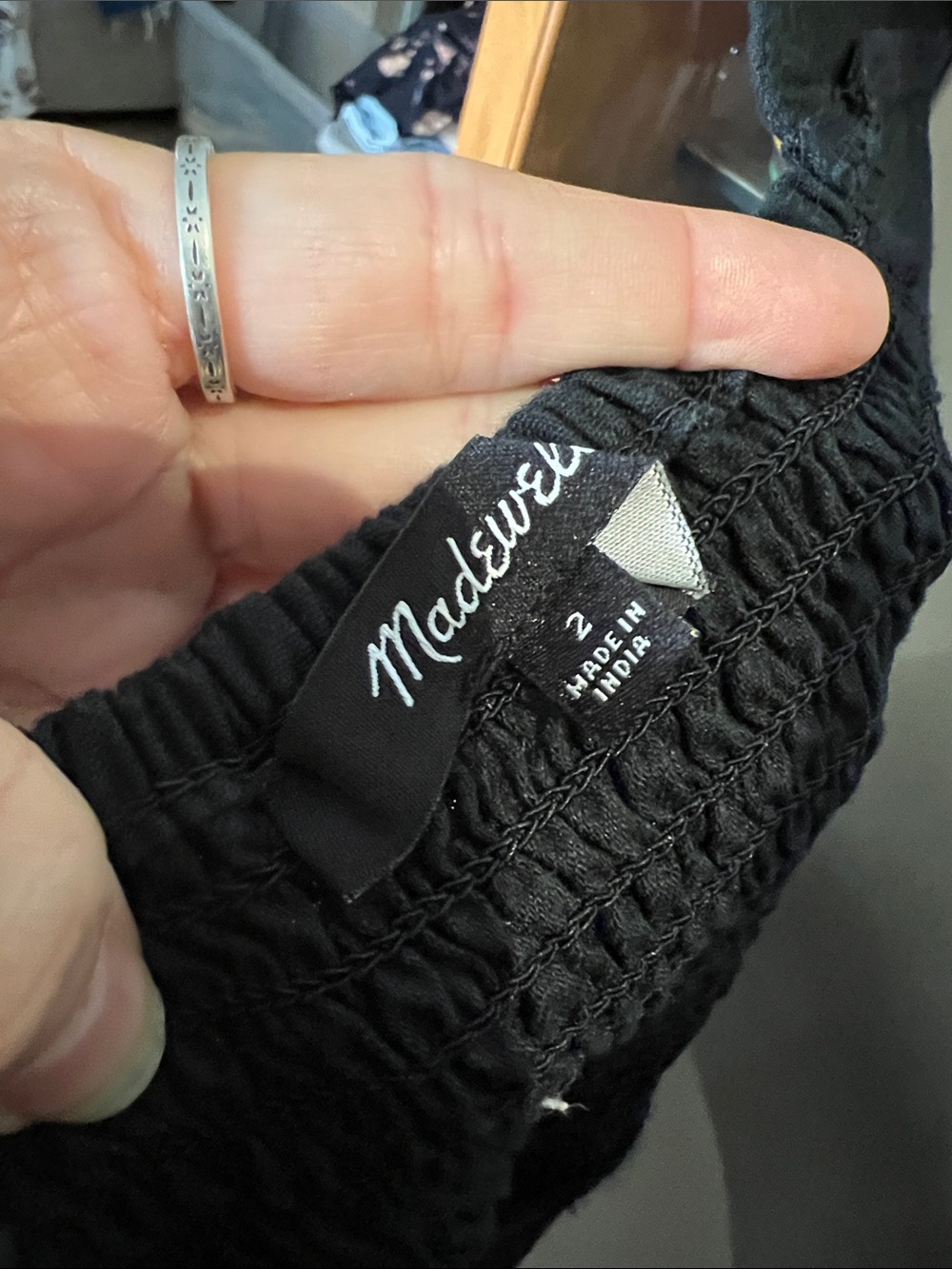 Madewell Black Button-Front Puff Sleeve Mini Dress - Picture 4 of 4